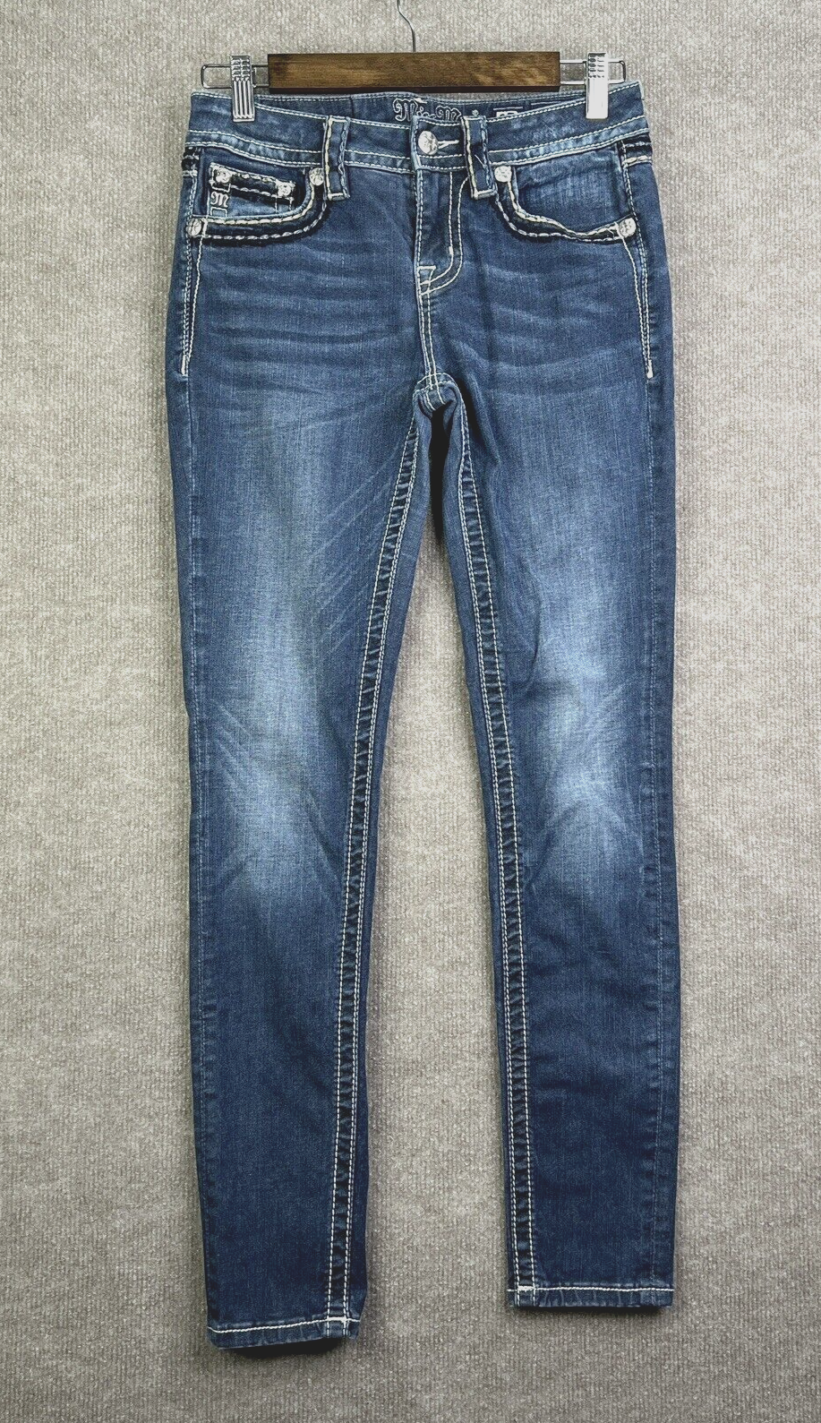 Miss Me Jeans Womens 27 x 29 Skinny Embroidered Back Pocket M5014S284