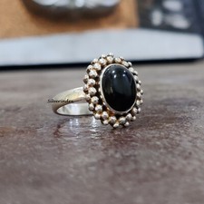 Black Onyx Handmade Designer Ring 925 Silver Gift For Love All Size Ring