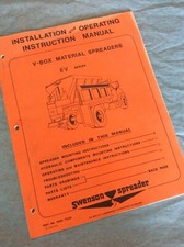 Swenson Material Spreader V-box Ev Series Service Operators Manual Book Parts