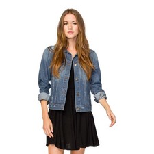 Nwt Womens Element Swap Denim Jacket $110 M Indigo Shoulder Patch Sb Projec