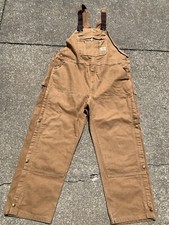 Carhartt Men's Brown Cotton Straight Leg Bib Overalls - Size 42x29