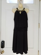 Suzi Chin For Maggy Boutique Dress Black Jeweled Neckline SZ/10