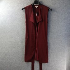 Cato Est 1946 Long Cardigan Jacket Women Large Burgundy Kimono Pocket Sleeveless