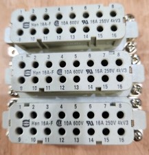 Harting HAN 16A-F-C, 09200163101, 16p Female Plug Receptacle  Lot Of 3