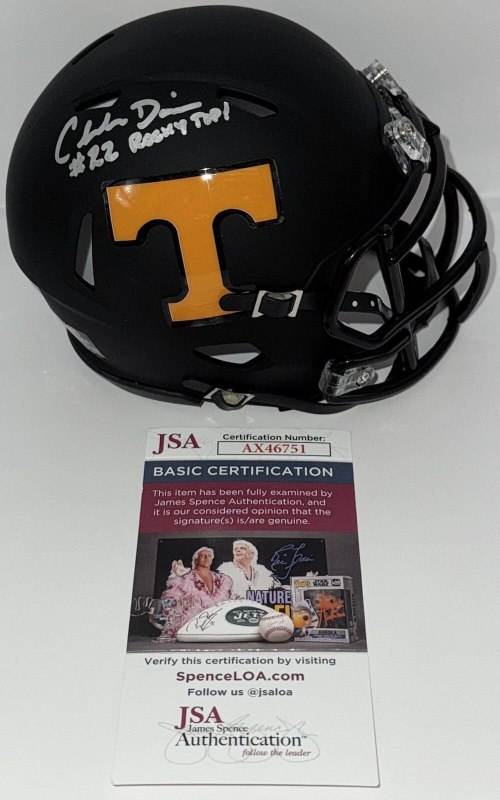 Charles Davis Autographed Signed Tennessee Volunteers Mini Helmet JSA COA 
