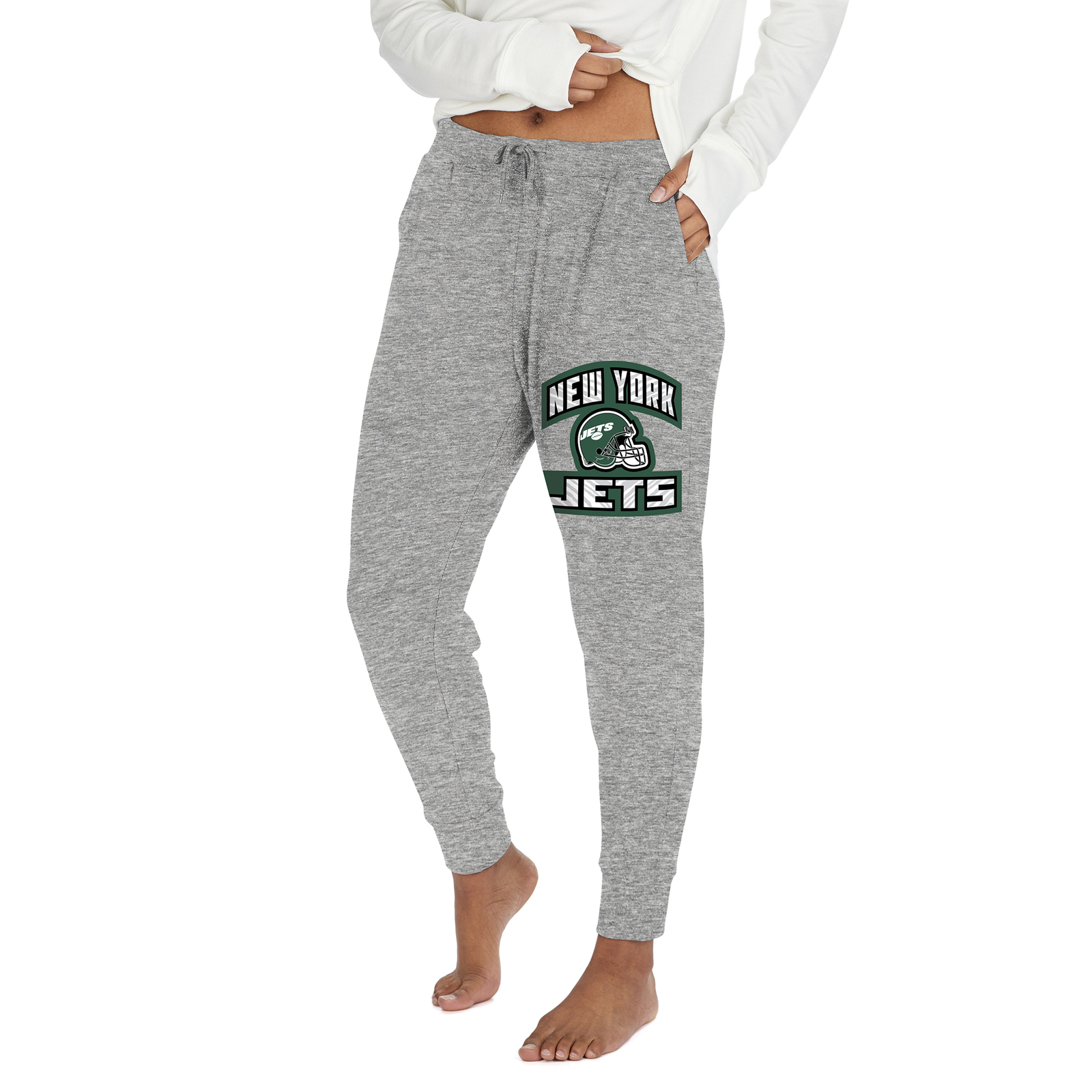 Женский джоггер Zubaz NFL New York Jets Marled Grey Soft Jogger для бега трусцой