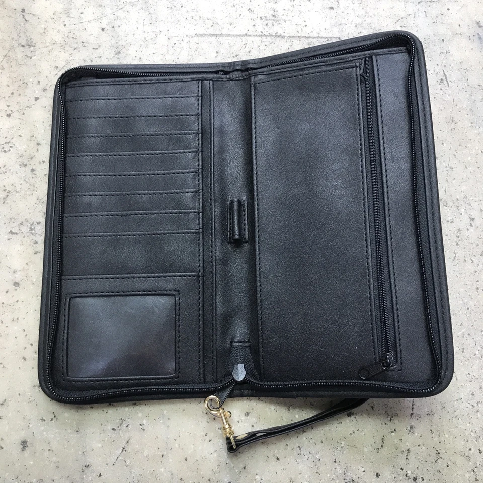 Большой кожаный дорожный бумажник портфолио GEMLINE на молнии вокруг - изящный! Быстрая доставка! - Изображение 4 из 4