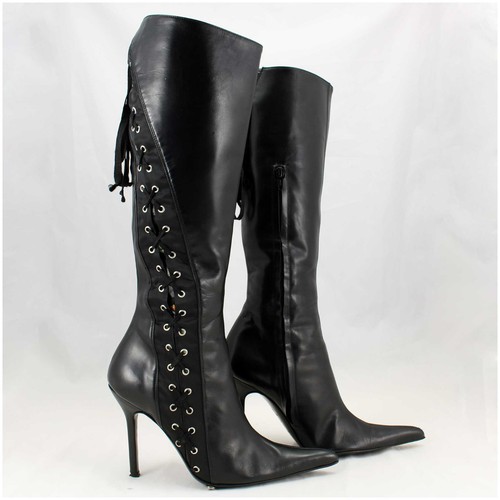 D&G Stiefel Gr. 39 Dolce & Gabbana High Heels Lederstiefel (#3971) - Bild 3 von 7