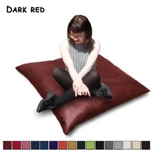 Cushion Beanbag FAUX LEATHER Large Plain Floor Pillow Lounger Seat Bean Bag UK