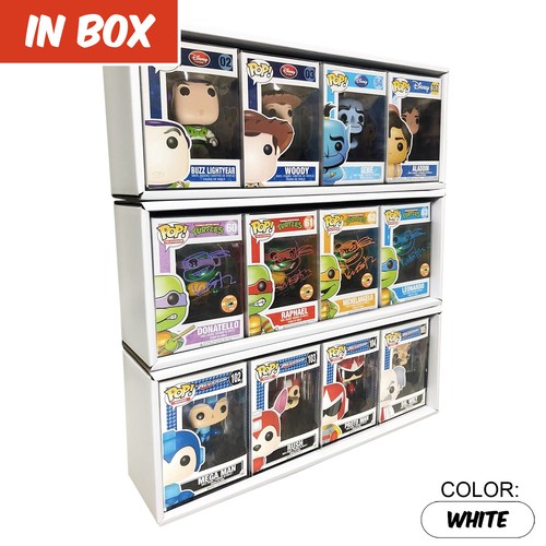 CAJA 3 estuches de exhibición de una sola fila para Funko Pops, estante de cartón blanco | eBay