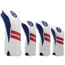 Vintage Golf Club Head Covers Driver, Fairway Woods, Hybrid 1,3,5,X Leather Look