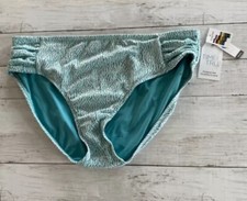 Women s Time And Tru Swimsuit Mid Rise Bikini Bottom 2X 20W-22W Turquoise