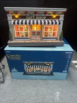 Lemax Carole Towne Rowen's Gift Shop Light Up Musical Christmas Village Building