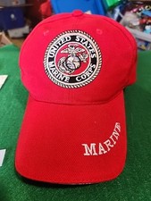 United States Marines USMC Red Military Hat Baseball Cap Acrylic Logo Seal