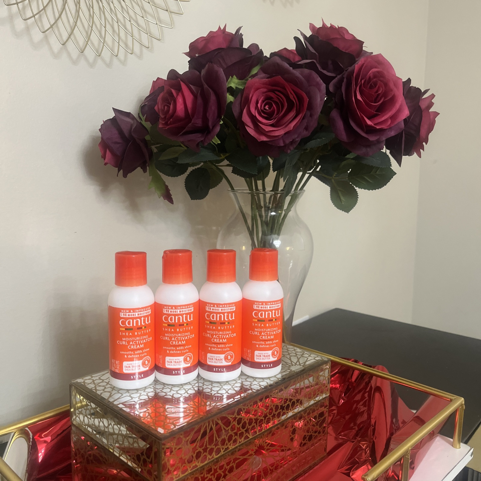 Set of 4 Cantu Shea Butter Moisturizing Curl Activator Cream 3 oz Travel Sized