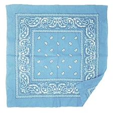 12 Pack 100% Cotton Premium Bandanas Head Band Wrap Scarf-Light Blue-HA55910