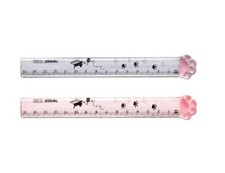 2-PCS 15cm Cute Cats Paw Ruler, Plastic, Clear, Student, Drawing, Measure, Set
