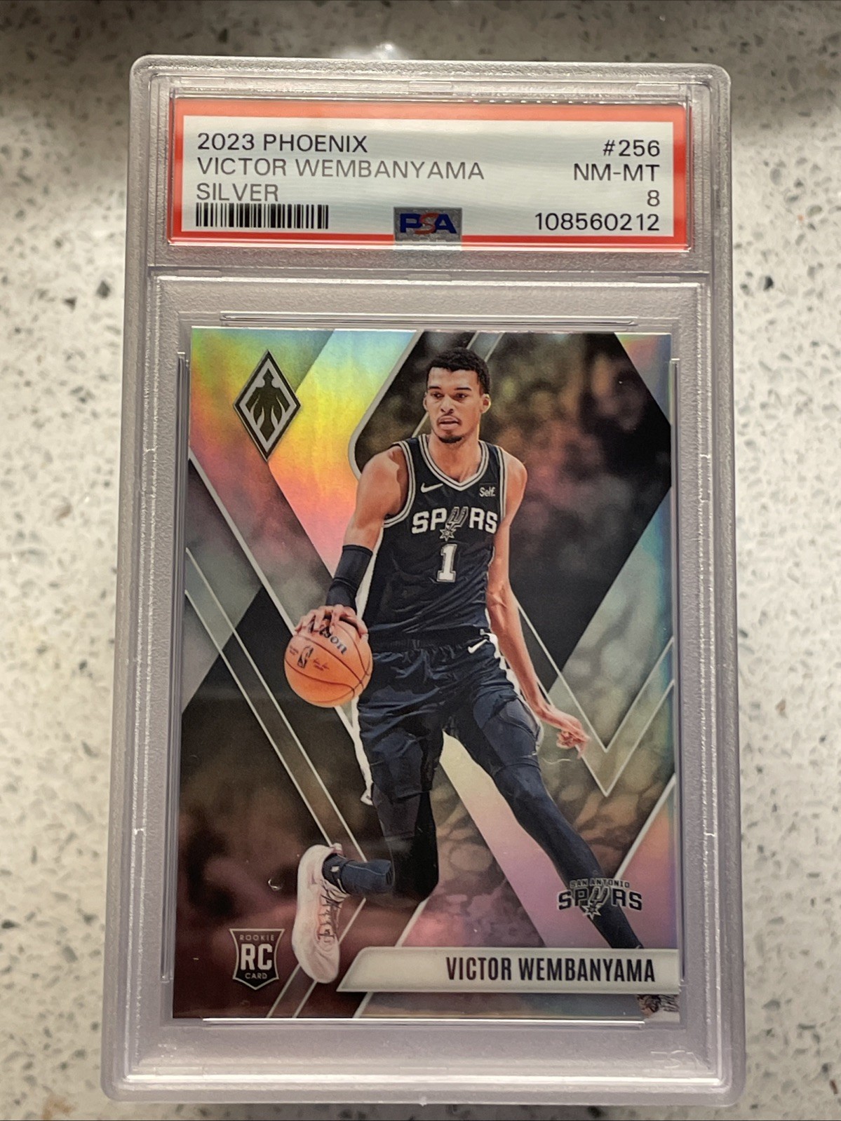 2023 PANINI PHOENIX SILVER #256 VICTOR WEMBANYAMA ROOKIE RC PSA 8