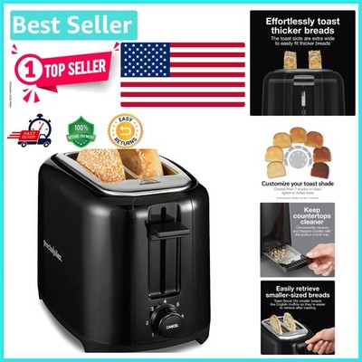 Versatile 2-Slice Toaster with Adjustable Browning & Cool-Touch Design, Black