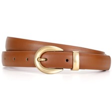 Women Skinny Leather Belts for Jeans Dress Pants Fashion Ladies Thin Black Wa...