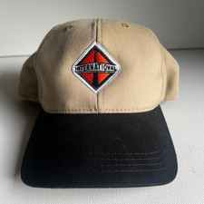 International Harvester Hat Mens Tan Black Embroidered Logo Snapback Made in USA