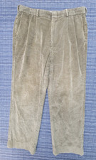 Orvis Men  s 36 Olive Green Corduroy Trousers Pleated Cotton Blend Pants