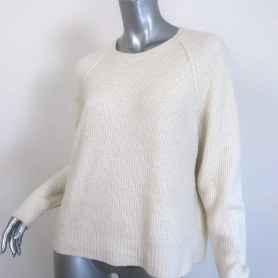 Suéter James Perse Tejido Waffle Cuello Redondo Crema Mezcla Lana Talla 1 Foto 3 de 4