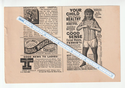 1889 GOOD SENSE Children's CORSETS Magazine AD~Make YOUR CHILD BEAUTIFUL~Ferris