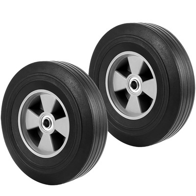 HOIGON 2 Pack 10 Inch Solid Rubber Hand Truck Wheel with 5/8 Inch Ball Bearin...