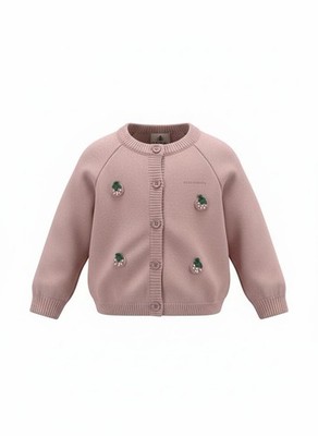 MomiDream Girls Cardigan Sweater Soft Knit Button Jacket Pink Kids 3-6 Years