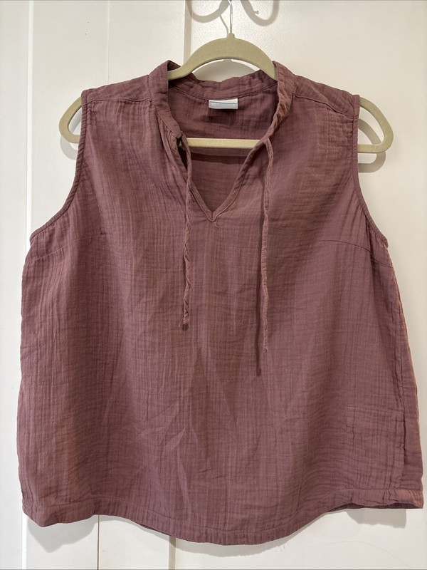 Columbia Women's Large Cotton Mauve Pink Tank Top Shirt Summer Lightweight