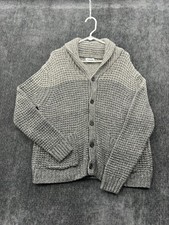 Goodfellow  Co Cardigan Sweater Mens XL Heather Gray Knit Ribbed Shawl Collar