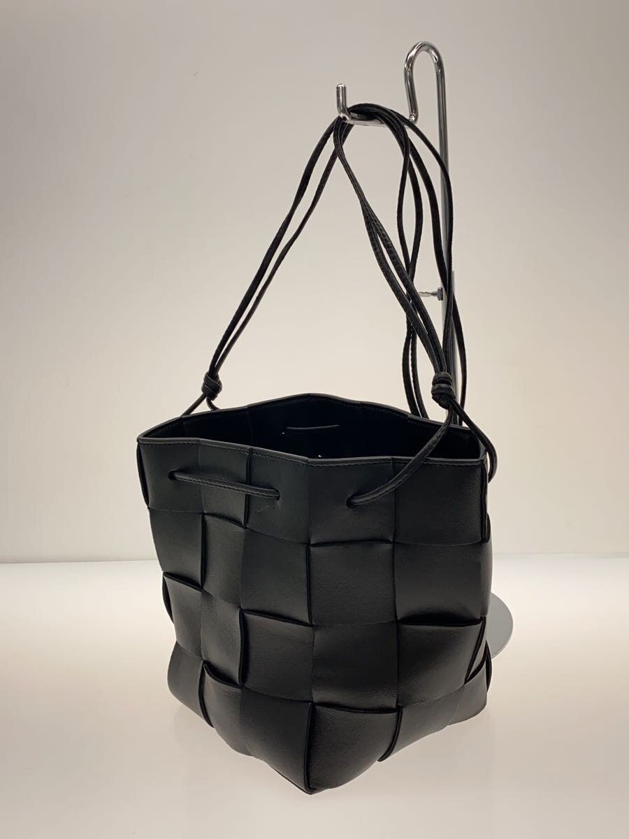 BOTTEGA VENETA shoulder bag sheep leather Black plain Used thumbnail 2