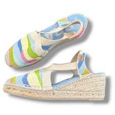 Sandalias de cuña Toni Pons Costa Brava Castell Waves alpargata talla 7,5 bordadas
