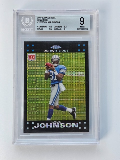 2007 Topps Chrome Calvin Johnson #TC200 X-Fractor RC Rookie HOF Detroit Lions