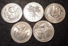 2020 D "America  The BEAUTIFUL" Quarters – 5 Coin Circulated XF 