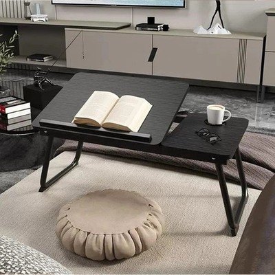 Klappbarer Laptop Bett Tisch Sofa Frühstück Tablett tragbar Computer Runde Schreibtisch Ständer UK