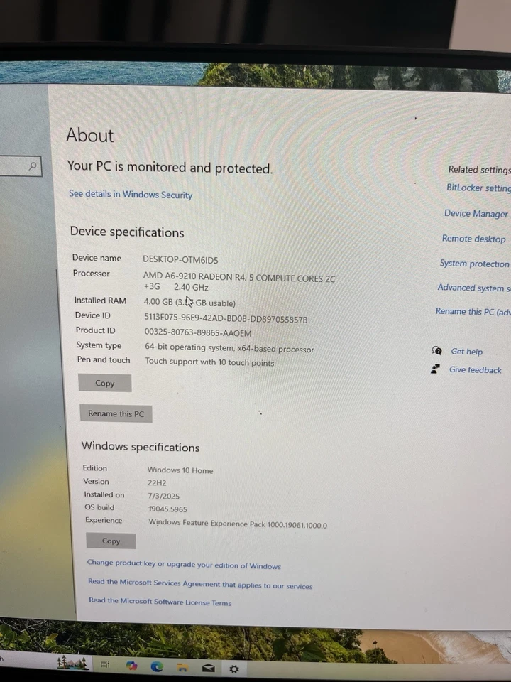 Lenovo IdeaCentre AIO 510-23ASR – 23” Touch, AMD A6, 4GB RAM, 500 Hdd - Image 3 of 4