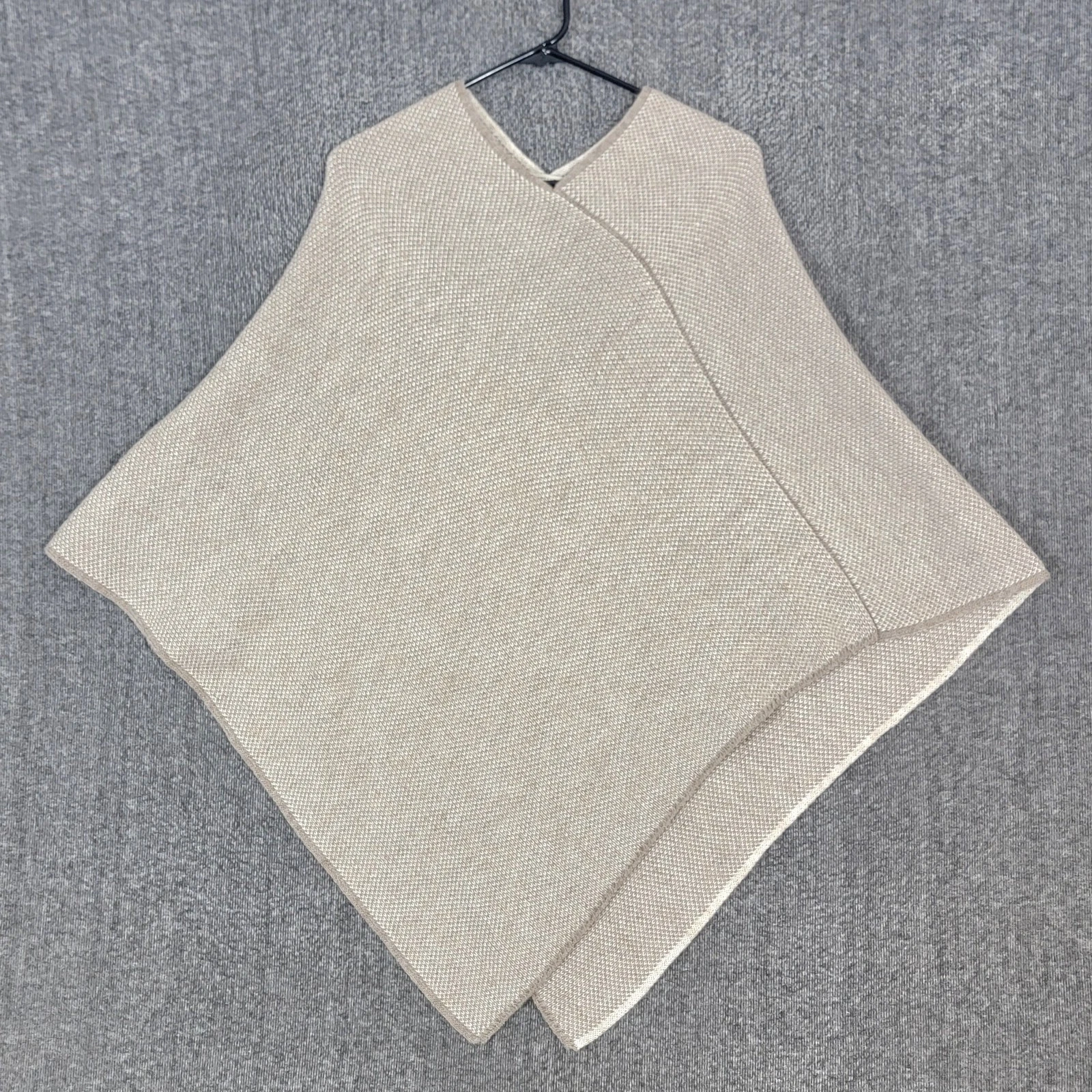 Fratelli Talli Italy Poncho Sweater One Size Beige Knit Wool Alpaca Blend Boho