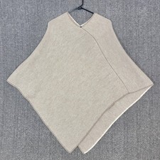 Fratelli Talli Italy Poncho Sweater One Size Beige Knit Wool Alpaca Blend Boho