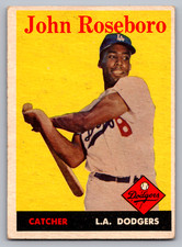 1958 TOPPS #42 JOHN ROSEBORO DODGERS ROOKIE