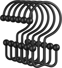 Utopia Bedding Double Glide Roller Set of 12 Shower Curtain Hooks, Double Sided