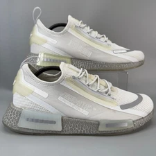 Adidas NMD R1 Spectoo Mens 9.5 9 1/2 Running Shoe White Silver Metallic Trainers