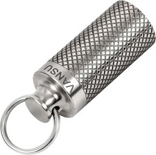Titanium Waterproof Keychain Pill Holder Container,Portable Mini Size Pill Bo...