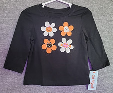 NEW Cat  Jack HALLOWEEN Girls 12 Months Long Sleeve Flower Shirt Pumpkin Ghost