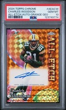 2024 Topps Chrome Charles Woodson All Etch Auto Orange Geo /25 PSA 10 POP 1