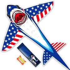 Complete Kite with Handle Line Accessories Easy to Fly for Kids & Adults Shark