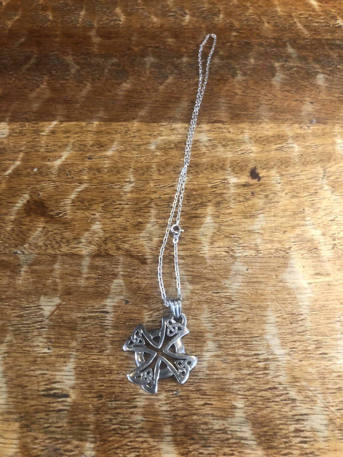 Solid 925 Sterling Silver Small Ornate Cross Neck… - image 1