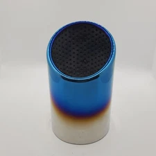 Adjustable Blue Tip Chrome Tail Pipe Steel Exhaust Tube BMW, AUDI, Honda, Toyota