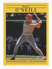 Paul O'Neil 1991 Fleer #76 Cincinnati Reds Baseball Trading Card NM